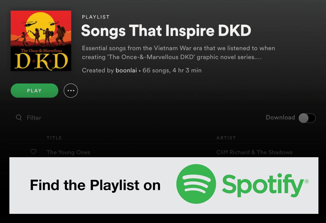 DKD Banner Find The Playlist on Spotify - The Playlist "Songs That Inspire DKD"