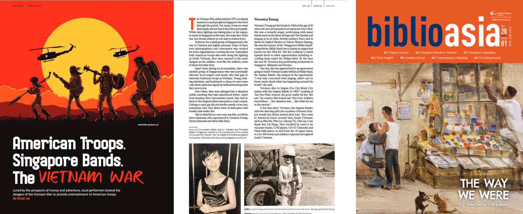 visual of the article by Boon Lai 'American Troops. Singaporean Bands. The Vietnam War.' in Bibloasia Volume 20 issue 01